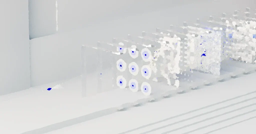 Visual abstraction of neural networks in AI technology, featuring data flow and algorithms.