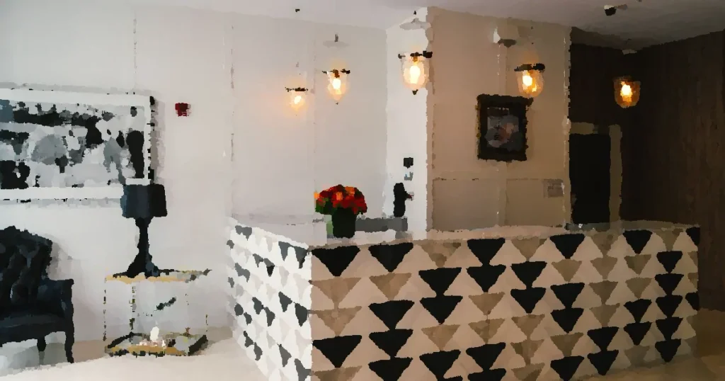 Explore the elegant reception area of a Miami Beach boutique hotel, showcasing modern coastal design and vibrant decor.