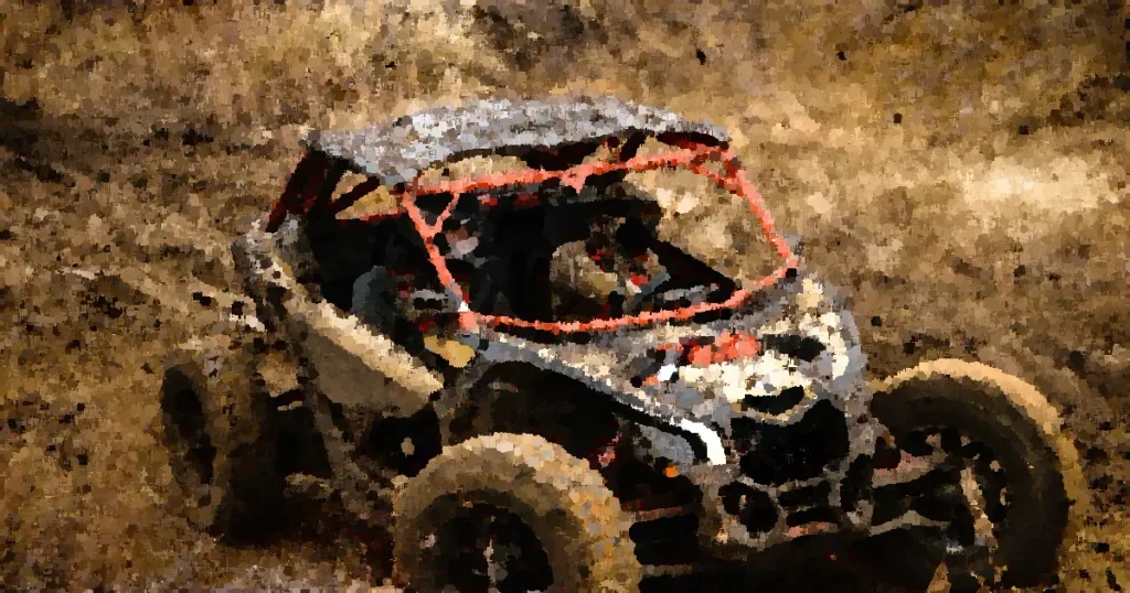 Dirt buggy racing through muddy terrain, showcasing offroad adventure and thrill.