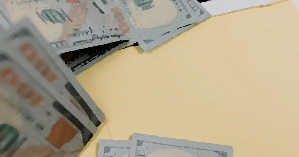 Close-up of US dollars and 'Fraud' written on yellow paper, representing financial scams.
