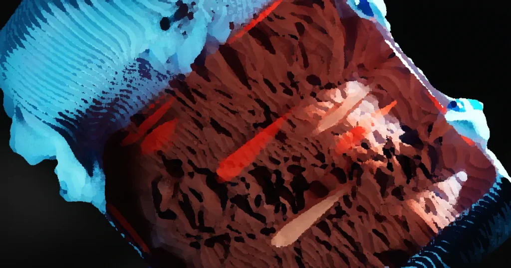 Abstract 3D render showcasing AI concepts with vibrant colors and textures.