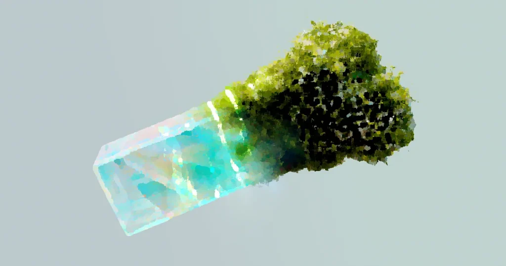 A conceptual image blending technology and nature, symbolizing AI's role in sustainable energy.