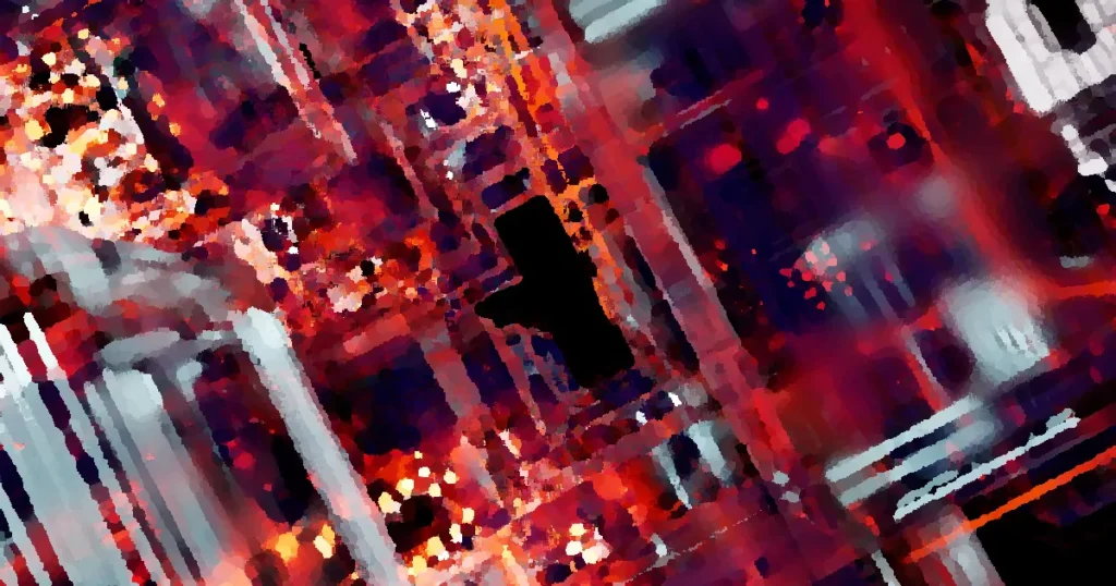 Stunning abstract view of futuristic digital circuitry with glowing effects.